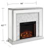 Shroplynn Mirrored Faux Marble Electric Fireplace by Chateau Lyon 21