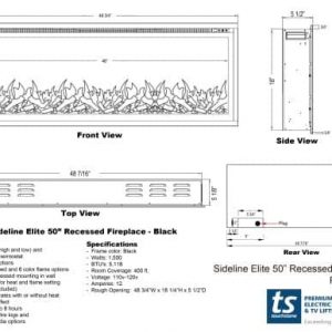 Sideline Elite 50" Recessed Electric Fireplace