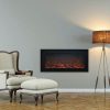 Sideline Steel Electric Fireplace with Heat and Steel/Screen Face