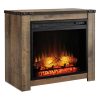 Signature Design by Ashley Trinell Brown Fireplace Mantel w/FRPL Insert