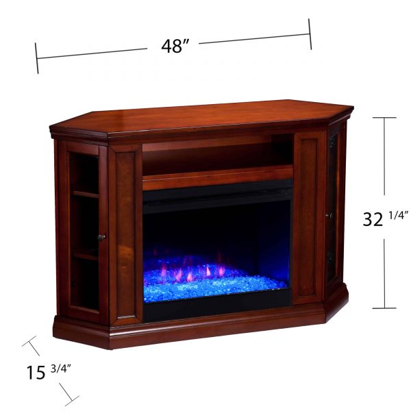 Silverado Color Changing Convertible Fireplace – Brown Mahogany 1