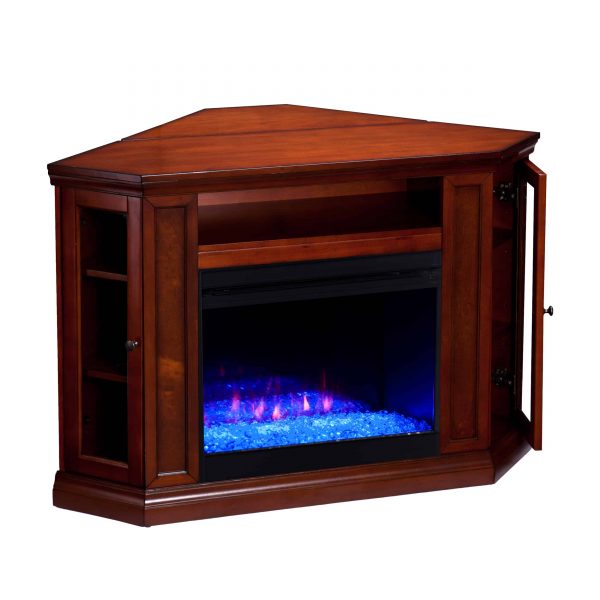 Silverado Color Changing Convertible Fireplace – Brown Mahogany 12