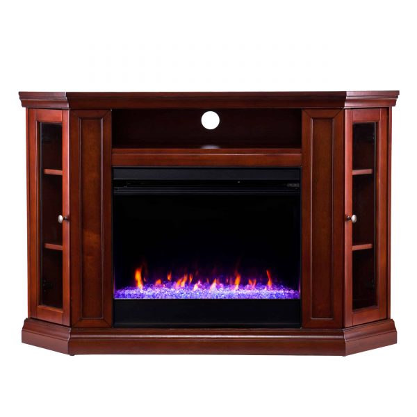 Silverado Color Changing Convertible Fireplace – Brown Mahogany 13