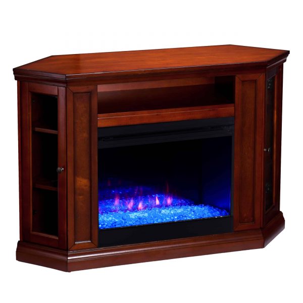 Silverado Color Changing Convertible Fireplace – Brown Mahogany 2