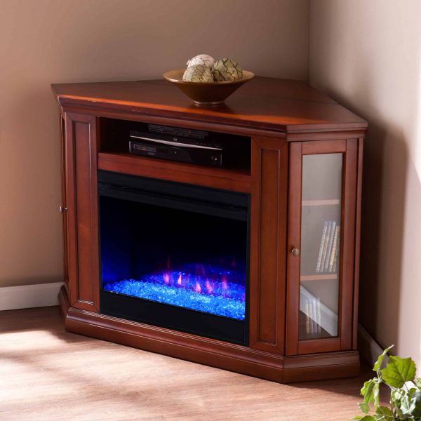 Silverado Color Changing Convertible Fireplace – Brown Mahogany 5