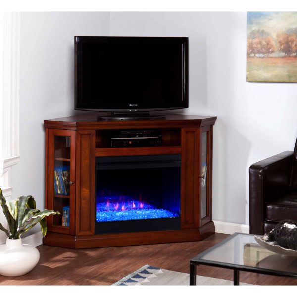 Silverado Color Changing Convertible Fireplace – Brown Mahogany