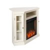 Silverado Smart Corner Fireplace w/ Storage - Ivory 12