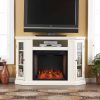Silverado Smart Corner Fireplace w/ Storage - Ivory