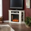 Silverado Smart Corner Fireplace w/ Storage - Ivory 13