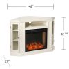 Silverado Smart Corner Fireplace w/ Storage - Ivory 14