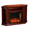Silverado Smart Corner Fireplace w/ Storage – Brown Mahogany 24