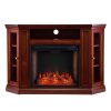 Silverado Smart Corner Fireplace w/ Storage – Brown Mahogany 26