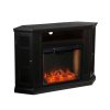 Silverado Smart Corner Fireplace with Storage - Black 21
