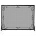Single Panel Black Wrought Iron Screen with Decorative Scroll 1