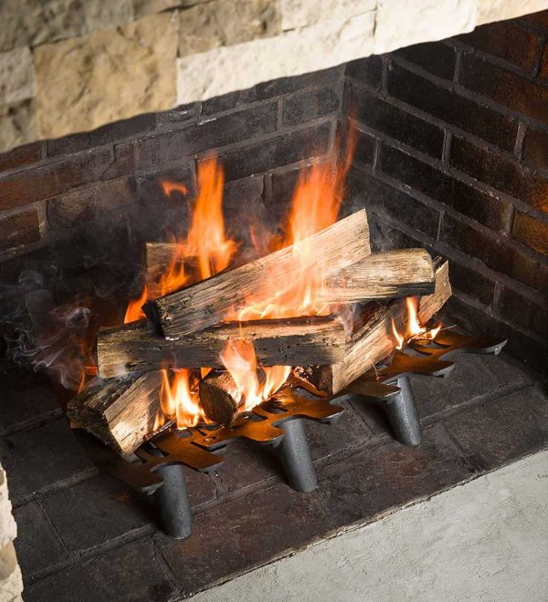 Small Cast Iron Deep-Bed Fireplace Grate - Keeps Logs in Place & Hot Coals 2