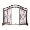 Small Crest Fireplace Screen with Doors 10