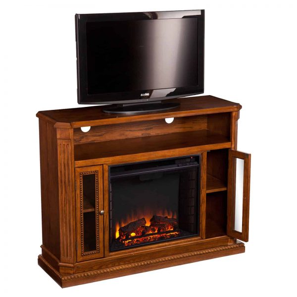 Southern Enterprises Atkinson Media Stand Fireplace Mantel 6