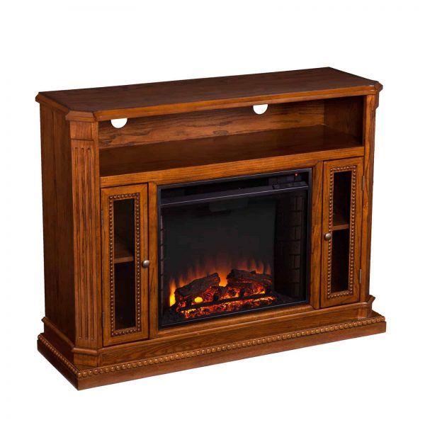 Southern Enterprises Atkinson Media Stand Fireplace Mantel 7
