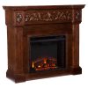 Southern Enterprises Calvert Carved Electric Fireplace 8
