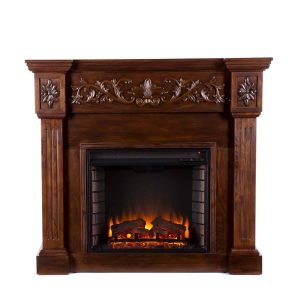 Southern Enterprises Calvert Carved Ivory Gel Fireplace-Color:Ivory