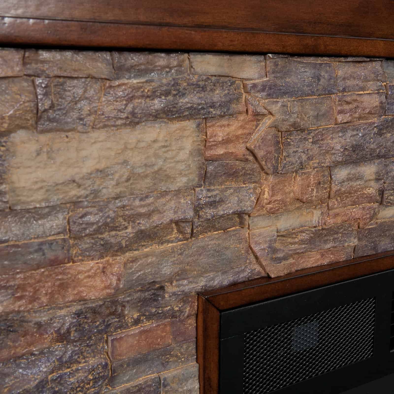 Southern Enterprises Canyon Heights, Canyon Heights Faux Stacked Stone Electric Fireplace