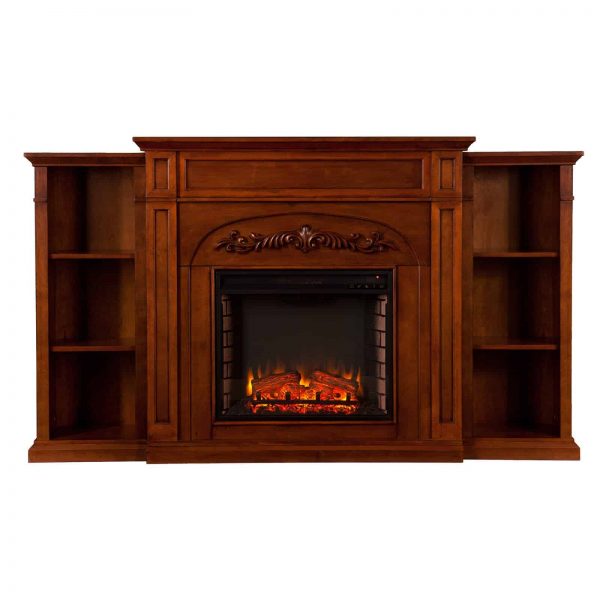 Southern Enterprises Chantilly Bookcase Electric Fireplace 5