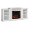 Southern Enterprises Gallatin Electric Fireplace with Bookcases 8
