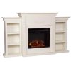Southern Enterprises Griffin Electric Fireplace with Bookcases, Ivory 6