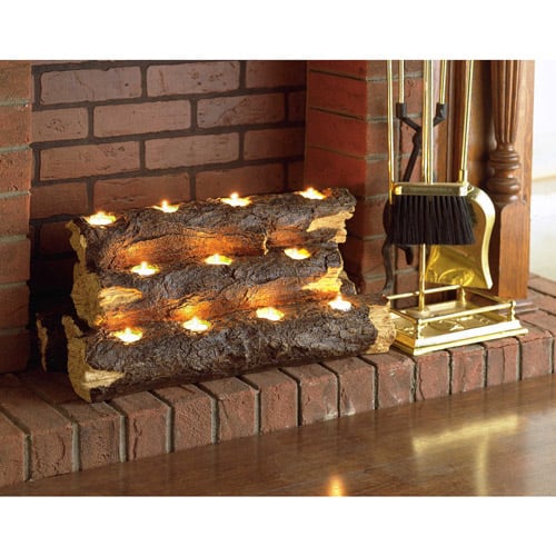 Southern Enterprises Resin Tealight Fireplace Log