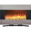 Stainless Steel Electric Fireplace with Wall Mount and Floor Stand And Remote, 36 Inch By Northwest 2