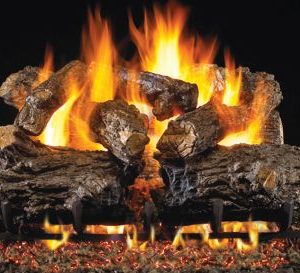 Standard Burnt Rustic Oak Gas Logs- 24 Inch