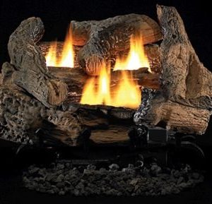 Superior Fireplaces 18" Golden Oak Vent Free Gas Log Set with VD1824 Manual Burner - LP