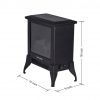 Thermomate 15" Freestanding Black Portable Electric Fireplace with Realistic Flame and Burning Log Effect , CSA Approved 10