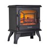 Thermomate 17" Freestanding Black Portable Electric Fireplace with Realistic Flame and Burning Log Effect, CSA Approved 6