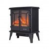 Thermomate 20" Freestanding Black Portable Electric Fireplace with Realistic Flame and Burning Log Effect , CSA Approved 6