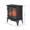 Thermomate 20" Freestanding Black Portable Electric Fireplace with Realistic Flame and Burning Log Effect , CSA Approved 10