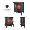 Thermomate 20" Freestanding Black Portable Electric Fireplace with Remote Controller, Realistic Flame and Burning Log Effect, CSA Approved 8
