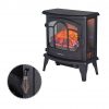 Thermomate 20" Freestanding Black Portable Electric Fireplace with Remote Controller, Realistic Flame and Burning Log Effect, CSA Approved 9