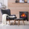Thermomate 20" Freestanding Black Portable Electric Fireplace with Remote Controller, Realistic Flame and Burning Log Effect, CSA Approved 10