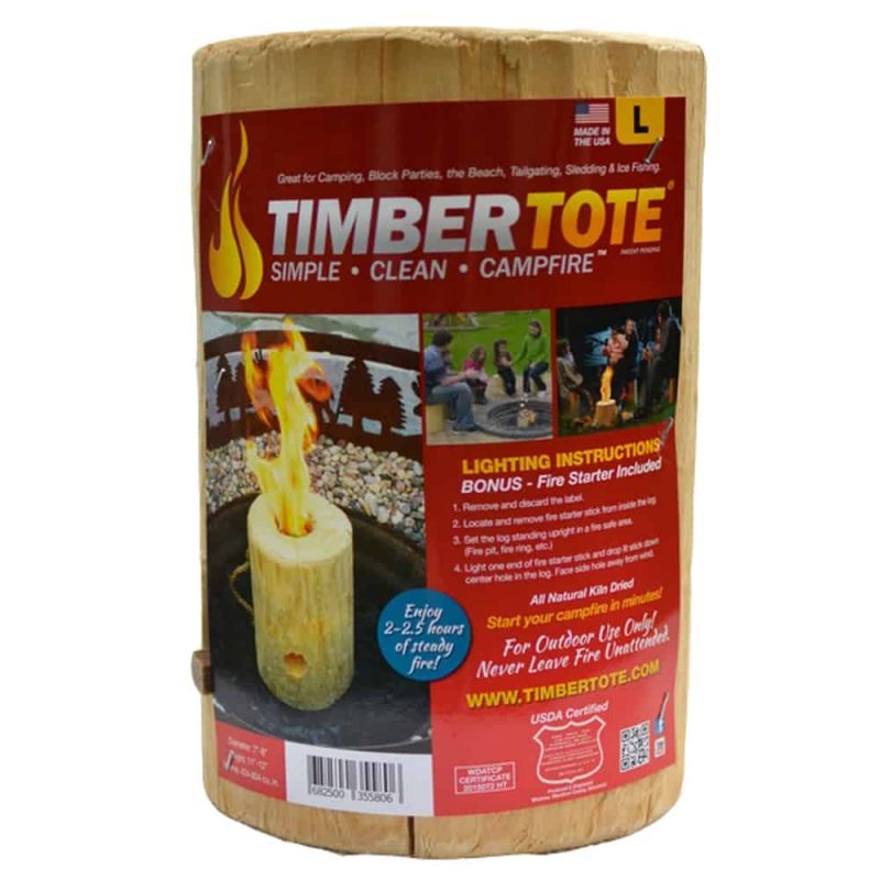 TimberTote Large 12x8 Inch One Log Campfire Camping Cooking Camp Fire Wood Log