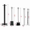 Topbuy 5pc Iron Fire Place Tool set Fireplace Tools Set Stand Hearth Accessories 4