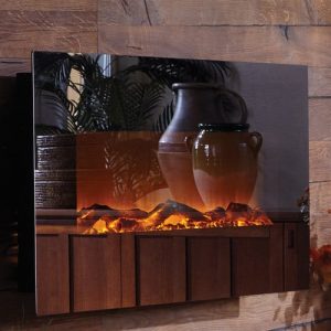 Touchstone Mirror Onyx Wall Mount Electric Fireplace