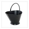 Traditional Black Corrugated Steel Coal Hod w Thick Handle