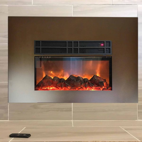 True Flame electric fireplace insert by Y Decor. 24" with front surround