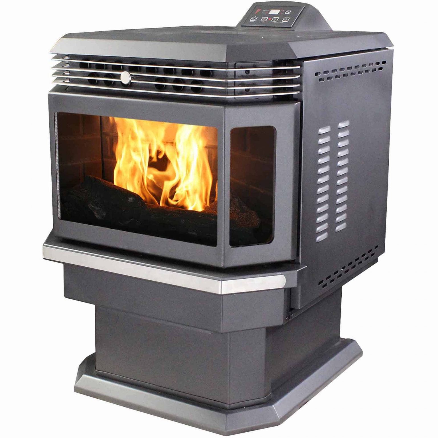 US Stove 2200 Sq. Ft. Bay Front Pellet Stove With Ash Pan And Remote Control 2 1536x1536 