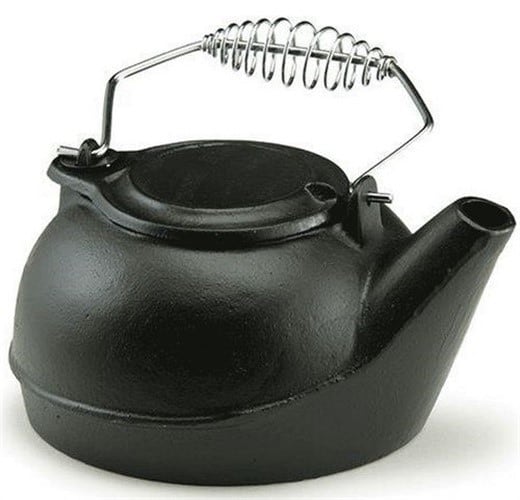 US Stove 3-Quart Black Solid Cast Iron Tea Kettle 1