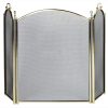UniFlame 3 Panel Woven Mesh Deluxe Plated Fireplace Screen