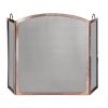 Uniflame 3 Panel Antique Copper Screen With Arched Center Panel 2