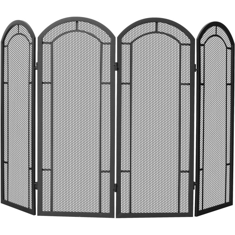 Uniflame 4-Panel Black Wrought Iron