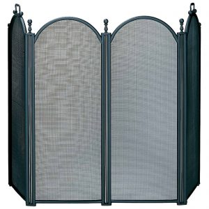 Uniflame 4 Panel Deluxe Plated Woven Mesh Fireplace Screen